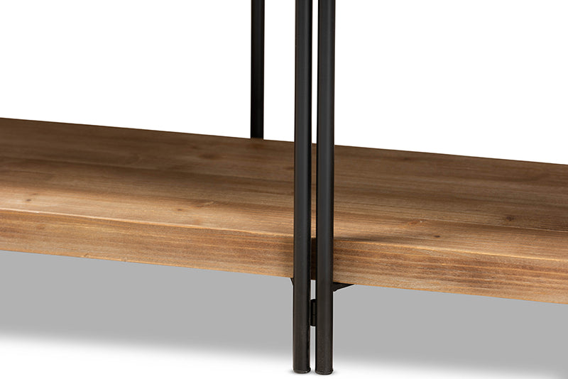 Baxton Studio Tarah Modern Rustic and Industrial Natural Brown Finished Wood and Black Finished Metal Console Table