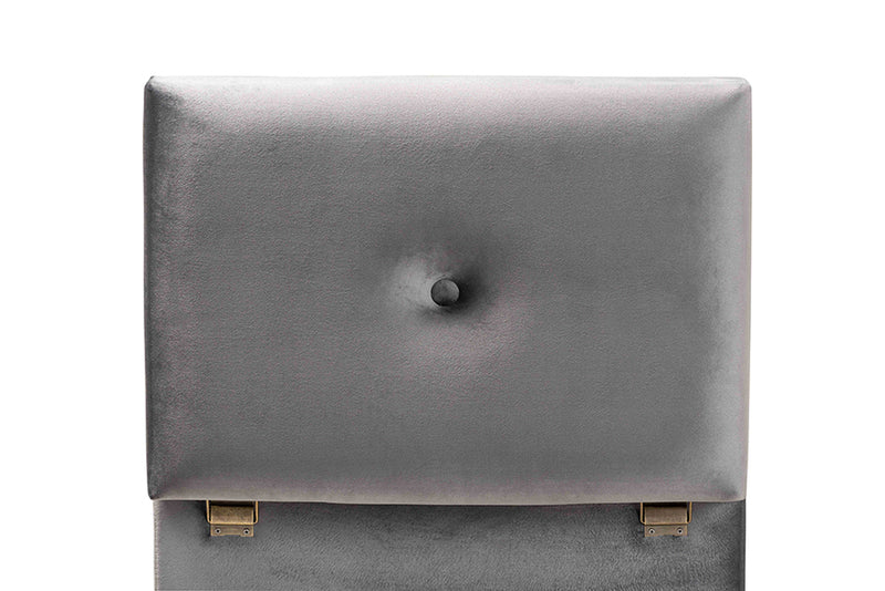 Baxton Studio Elias Modern and Contemporary Grey Velvet Fabric Upholstered and Oak Brown Finished Wood Storage Ottoman