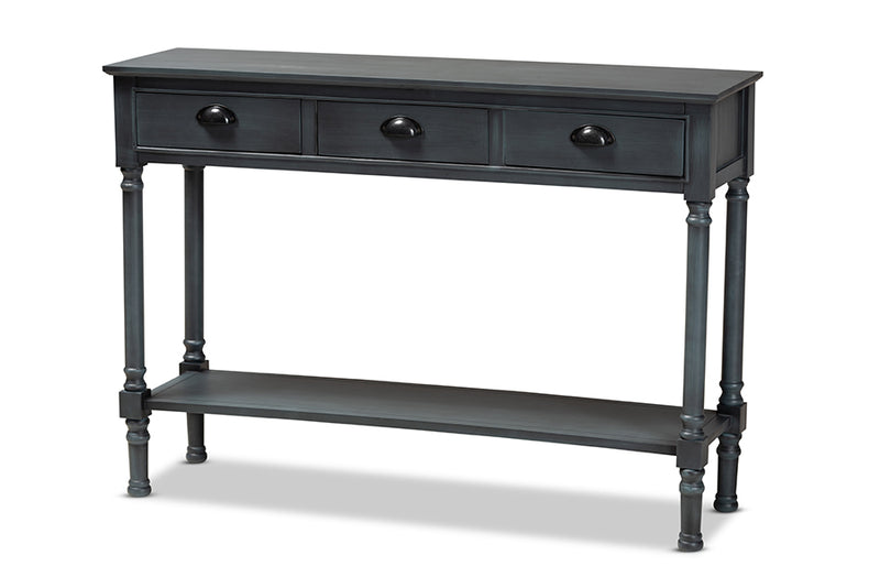 Baxton Studio Garvey French Provincial Grey Finished Wood 3-Drawer Entryway Console Table