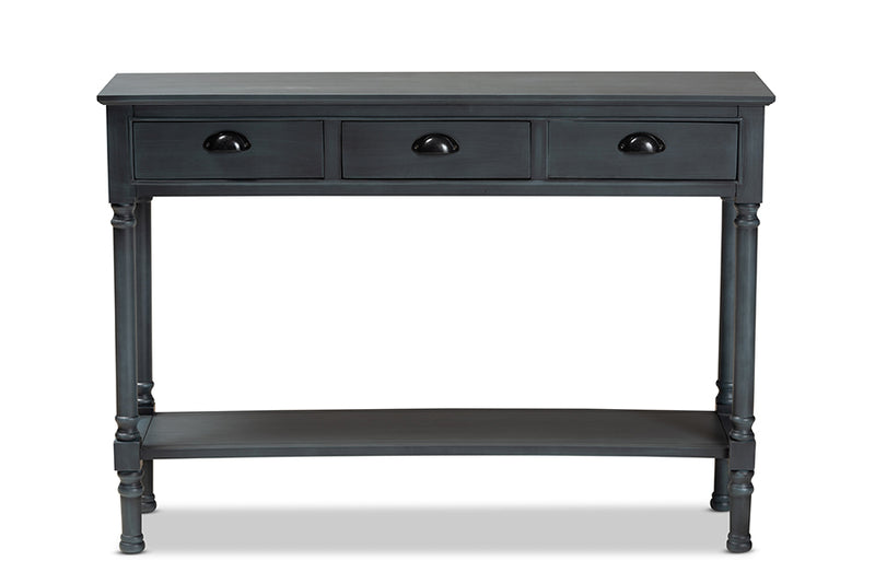 Baxton Studio Garvey French Provincial Grey Finished Wood 3-Drawer Entryway Console Table