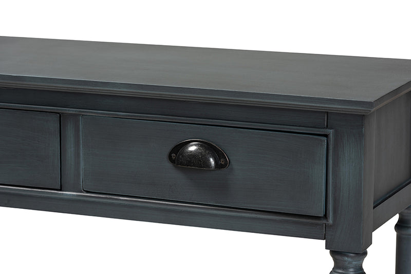 Baxton Studio Garvey French Provincial Grey Finished Wood 3-Drawer Entryway Console Table