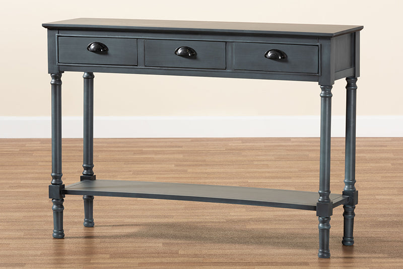 Baxton Studio Garvey French Provincial Grey Finished Wood 3-Drawer Entryway Console Table