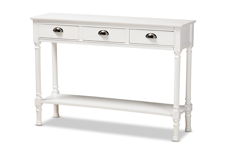 Baxton Studio Garvey French Provincial White Finished Wood 3-Drawer Entryway Console Table