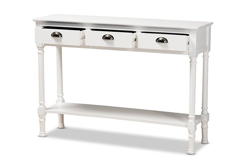 Baxton Studio Garvey French Provincial White Finished Wood 3-Drawer Entryway Console Table