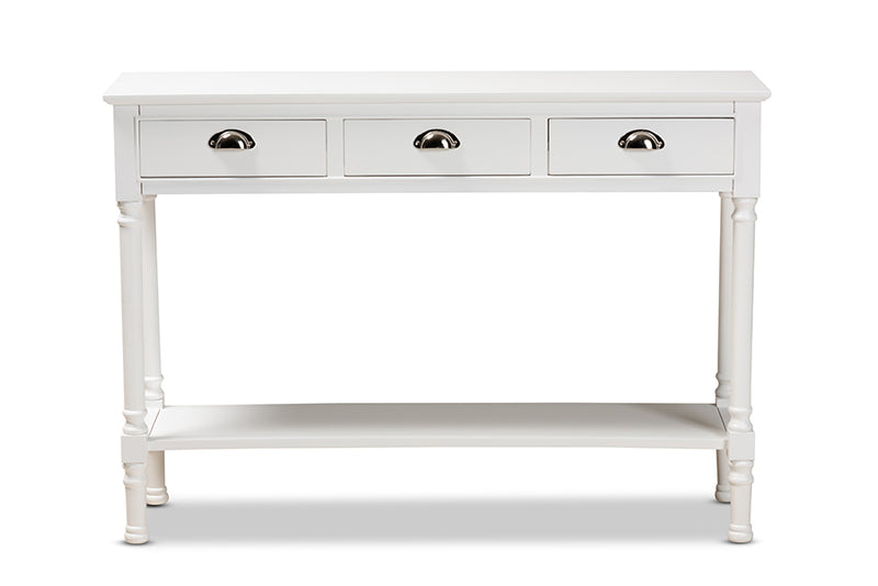 Baxton Studio Garvey French Provincial White Finished Wood 3-Drawer Entryway Console Table