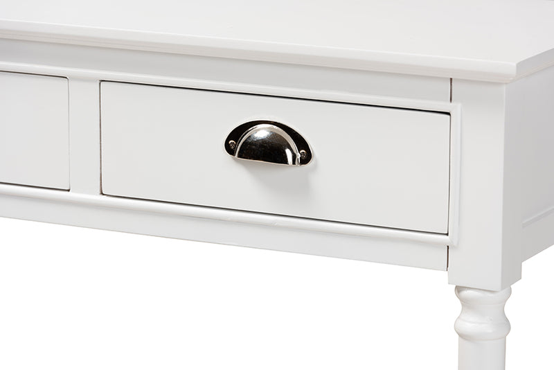 Baxton Studio Garvey French Provincial White Finished Wood 3-Drawer Entryway Console Table