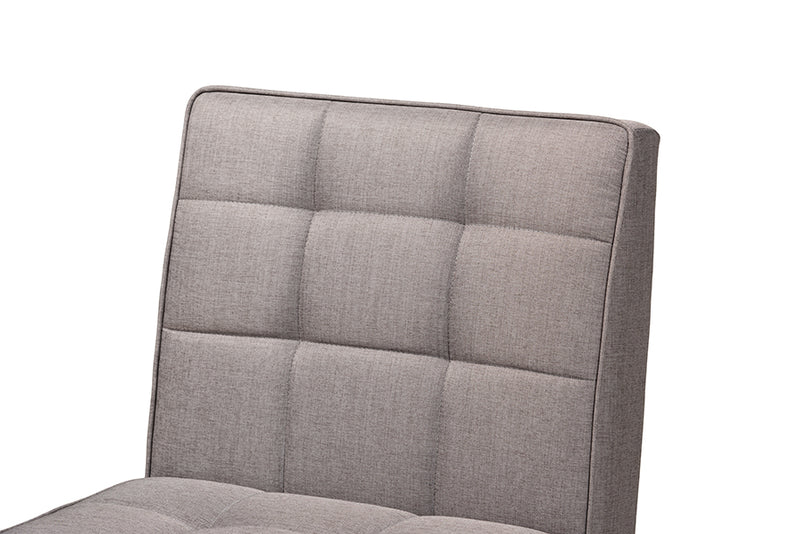 Baxton Studio Sanford Mid-Century Modern Grey Fabric Upholstered and Walnut Brown Finished Wood Dining Chair
