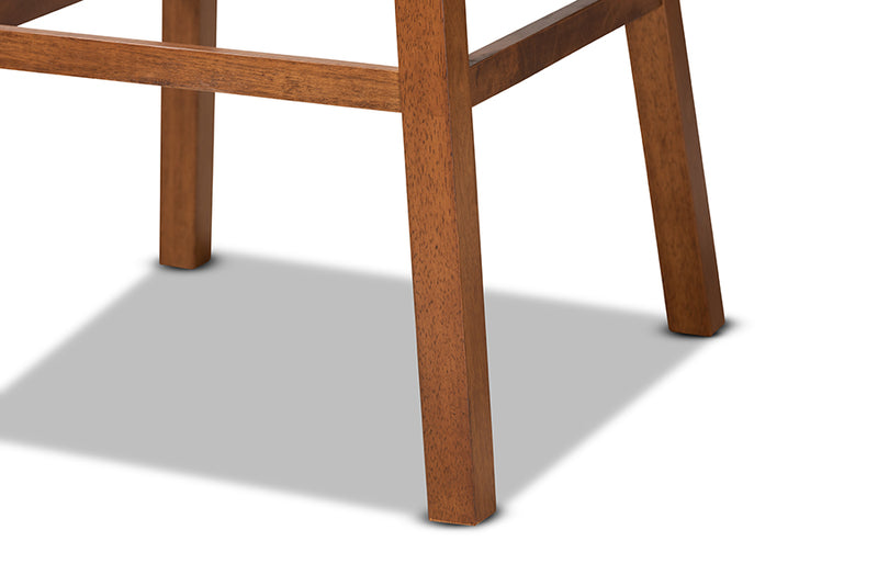 Baxton Studio Gradisca Modern and Contemporary Tan Faux Leather Upholstered and Walnut Brown Finished Wood 2-Piece Swivel Bar Stool Set