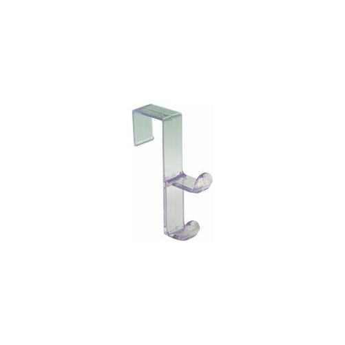 InterDesign Over Door Organizer Hook for Coats, Hats, Robes, Clothes or Towels – Double Hook, Clear