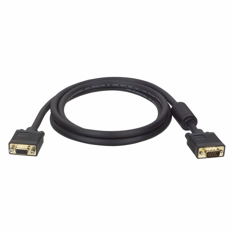 Tripp Lite VGA Monitor Extension Cable RGB Coax High Resolution M/F, 2048 x 1536 (1080p) HD15, 6ft 6' (P500-006)