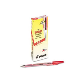 Pilot 37011 Better Ball Point Stick Pen, Red Ink.7mm (Pack of 12)