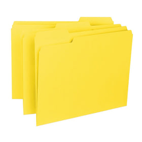 Smead Interior File Folder, 1/3-Cut Tab, Letter Size, Yellow, 100 per Box (10271)