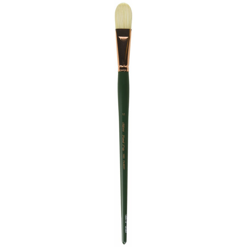 Silver Brush 1003-12 Grand Prix Premier Long Handle Hog Bristle Brush, Filbert, Size 12