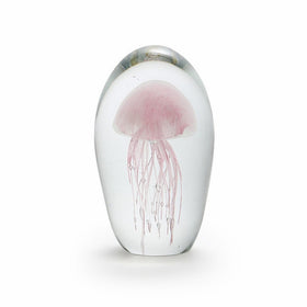 Dynasty Gallery Glass Glow in the Dark Jellyfish Paperweight, Pink