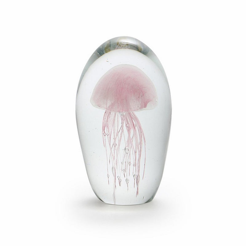 Dynasty Gallery Glass Glow in the Dark Jellyfish Paperweight, Pink
