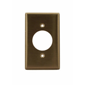 Leviton 84020-40 1-Gang Locking 1.60 Inch Dia. Device Receptacle Wallplate, Standard Size, Device Mount, Stainless Steel