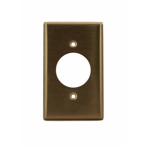 Leviton 84020-40 1-Gang Locking 1.60 Inch Dia. Device Receptacle Wallplate, Standard Size, Device Mount, Stainless Steel
