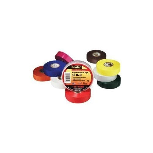 Scotch Vinyl Color Coding Electrical Tape 35, 1/2 in x 20 ft, Yellow