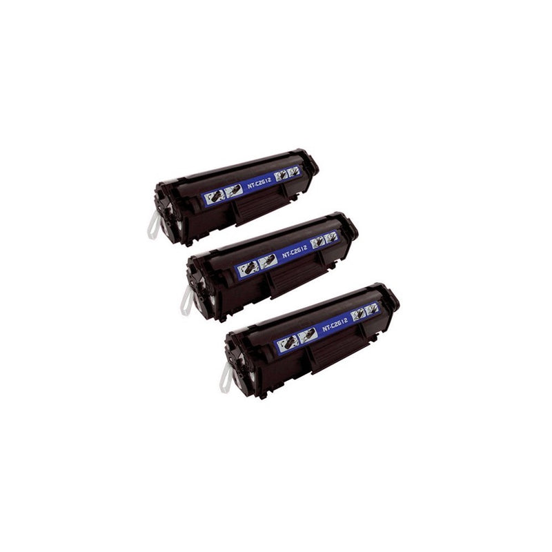 Generic Remanufactured Toner Cartridge Replacement for HP Q2612A ( Black , 3-Pack )