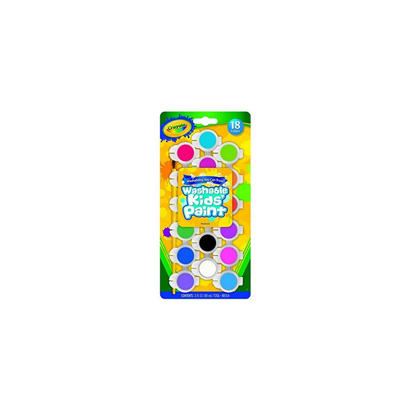 Bulk Buy: Crayola Washable Kid's Paint 18 Colors/Pkg 54-0125 (3-Pack)