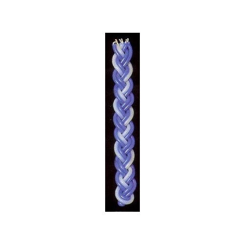 Havdalah Candle Braided Blue and White Flat