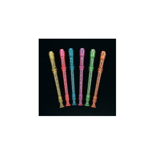 Plastic Glitter Recorder (1 dozen) - Bulk [Toy]