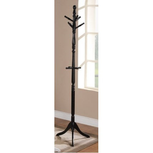 Elegant Birch Wood Six Foot 10 Wood Hooks Black Color Coat Rack F04043