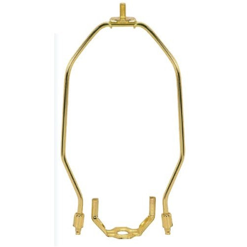 Satco S70/708 Heavy Duty Harp Fitter For Lamp Shades, Polished Brass