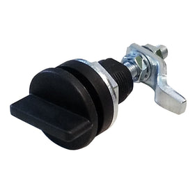 Southco E3-10-505-50 Series Vise Action Powder Coat Zinc Alloy Hand Operated Compression Latch with Knob Head, Non-Locking, 0.71" Thick, 0.94"-1.57" Grip Range, Black