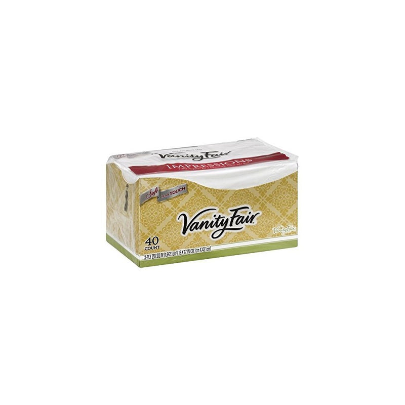 Vanity Fair Impressions Dinner Napkins, 3-Ply, 40 ct (Pack of 2)