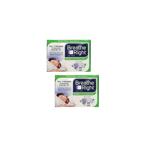 Breathe Right Nasal Strips Extra, Sensative Skin : 88 Clear Strips