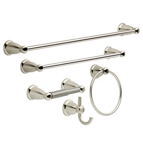 Franklin Brass Kinla 5-Piece Bath Hardware Towel Bar Accessory Set, Satin Nickel