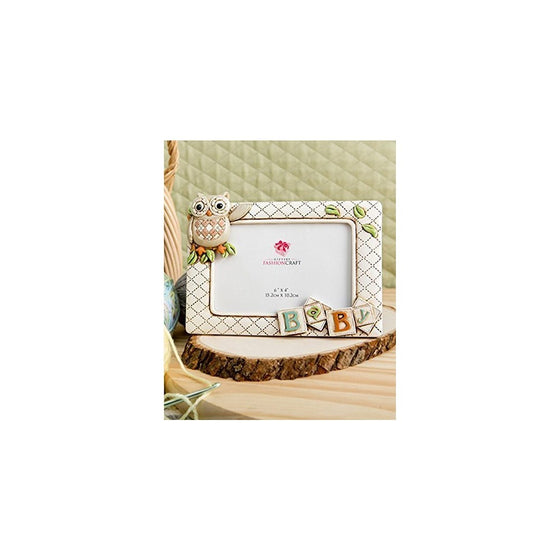 Baby Owl Picture Frame Horizontal 3d (8" X 6" Holds a 6" X 4" Picture) From Gifts By Fashioncraft