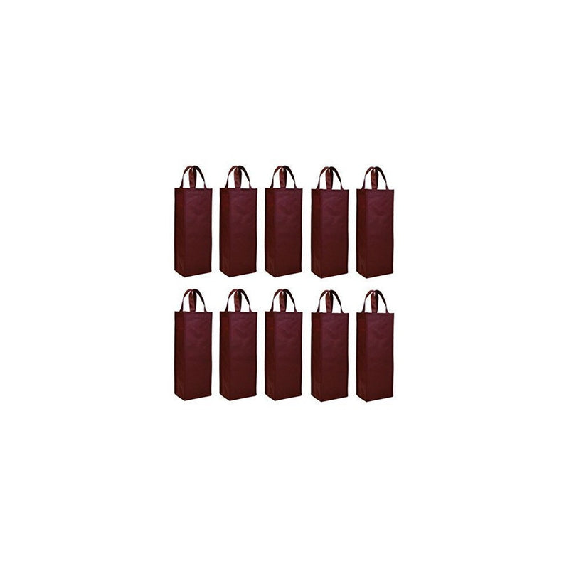 Elife Reusable Gift Bag, Single Bottle Wine Tote Holder Vineyard, 10 Pack Set