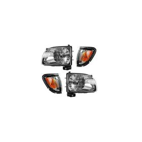 Toyota Tacoma 01 - 04 Head Light With Chrome Trim Corner Light Combination Set