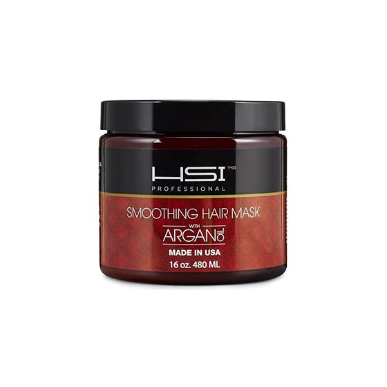 HSI PROFESSIONAL Hydrating smoothing Anti-Frizz Hair Mask for all hair types, infused with vitamins a, b, c, & d. creates silky, smooth and healthy hair. sulfate free. Made in USA. no more split ends (16oz)