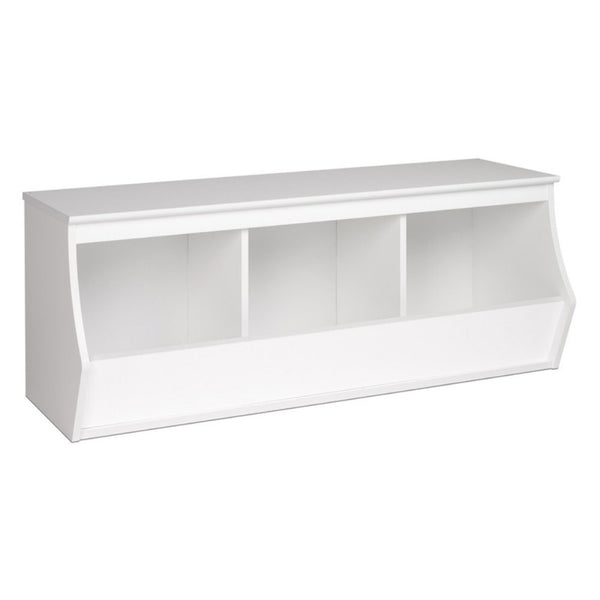 Prepac Monterey Stackable 3-Bin Storage Cubby, White