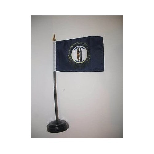 Kentucky State Flag 4"x6" Desk Set Black Base