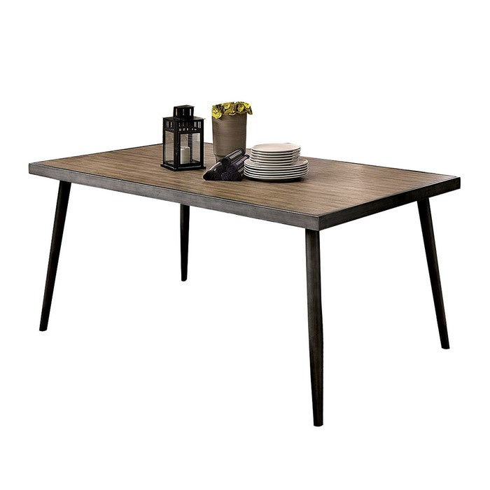 Vilhelm I Modern Gray Metal Dining Table