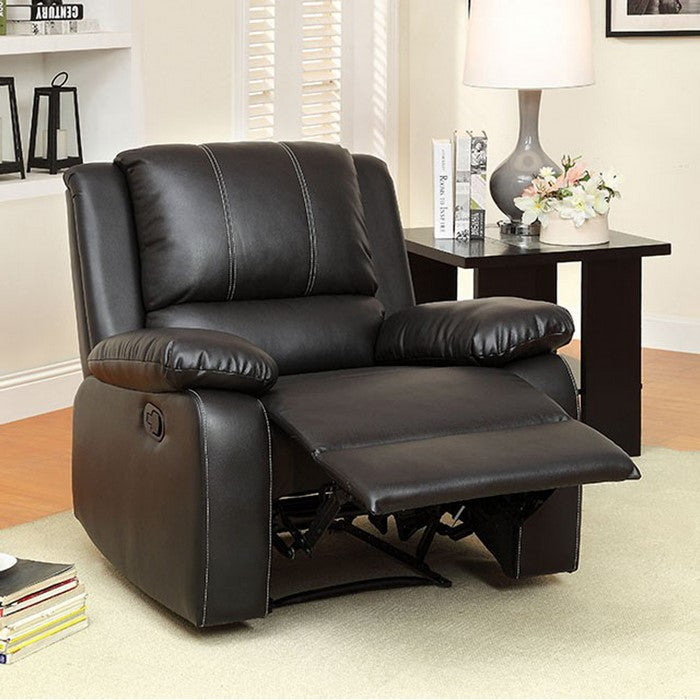 Gaffey Black Bonded Leather Match Recliner