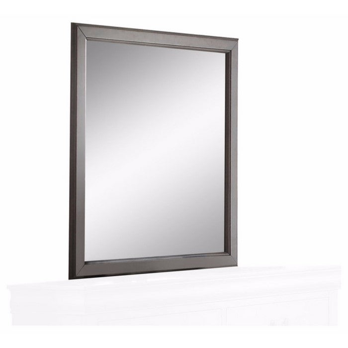 Sassy Wooden Square Mirror, Gray