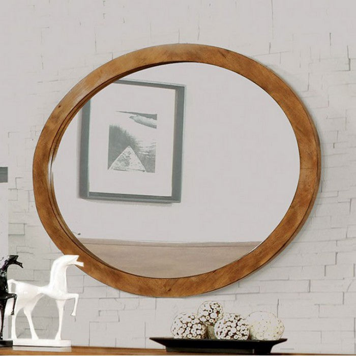 Lennart Wall Mounted Oval Mirror In Oak Finish