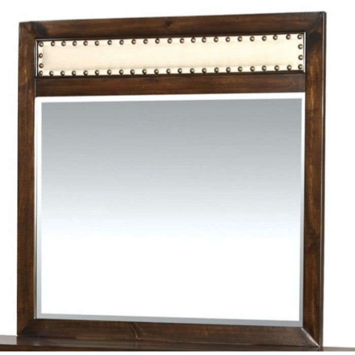 Orlaith Transitional Style Walnut Finish Mirror