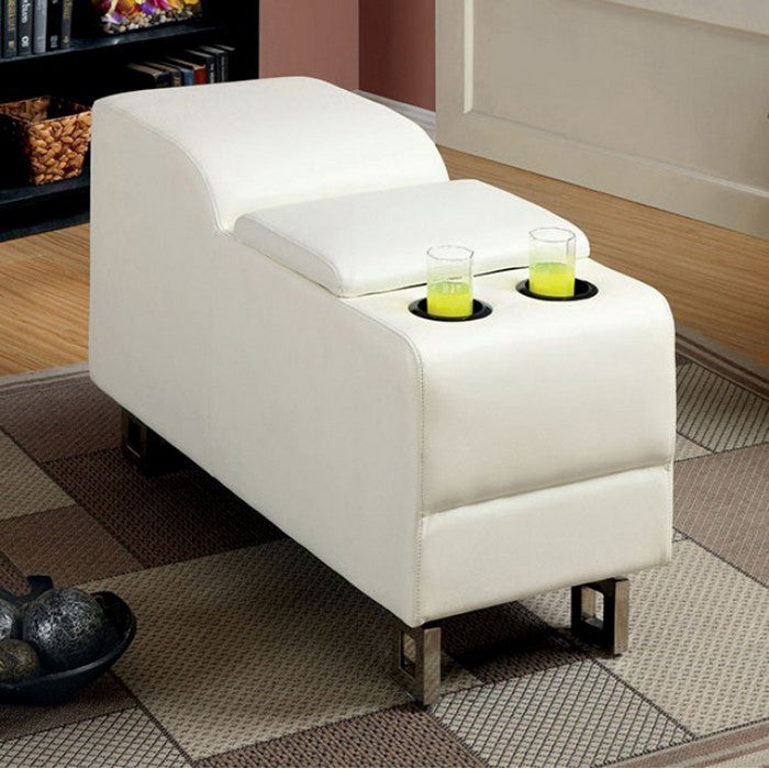 Kemi Console In White Bonded Leather