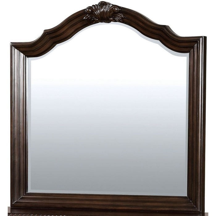 Edinburgh Traditional Style Mirror In Brown Cherry Finish