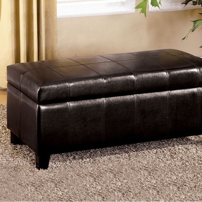 Luton Contemporary Style Ottoman, Espresso