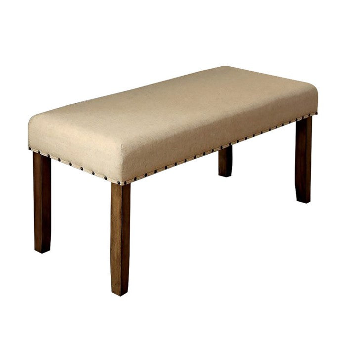 Melston I Transitional Style Bench, Natural Tone