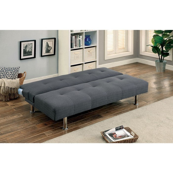 Dewey Contemporary Style Futon Sofa, Gray