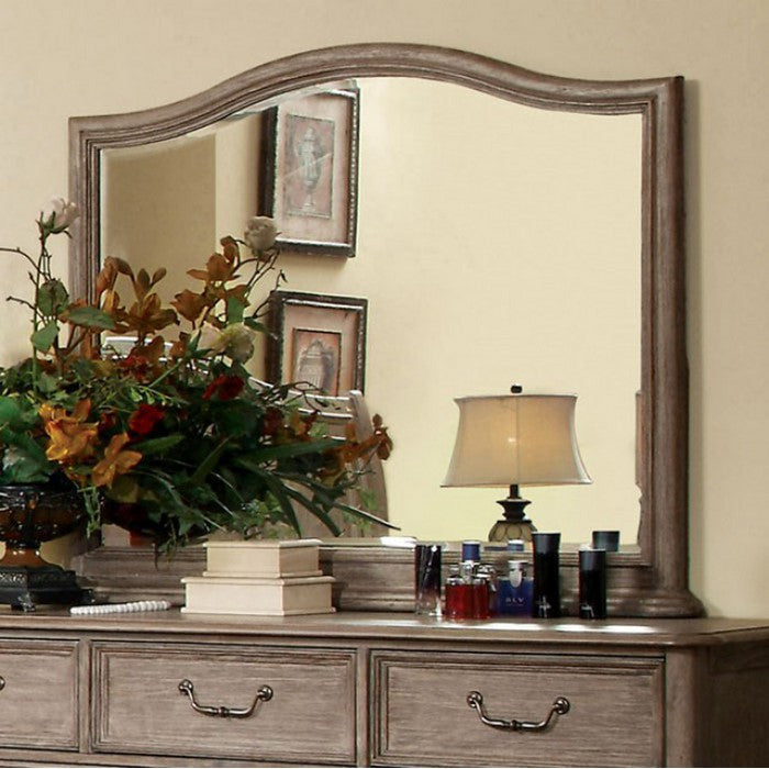 Belgrade I Transitional Style Mirror , Rustic Natural Tone