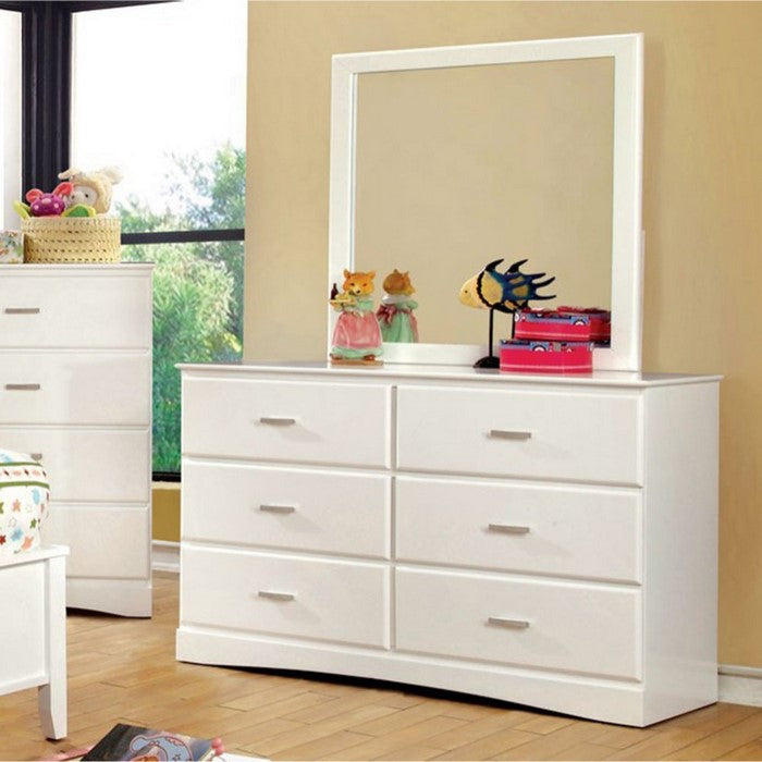 Opulent Wooden Transitional Style Dresser, White